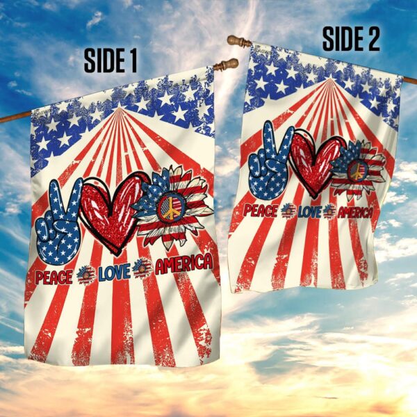 Hippie. Peace Love America Flag THB2176F - Image 5