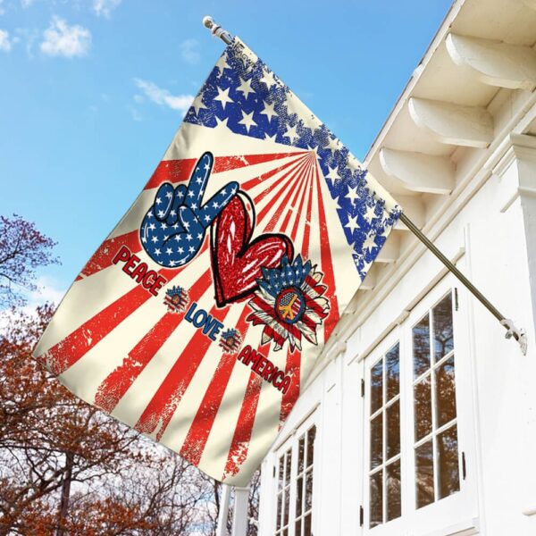 Hippie. Peace Love America Flag THB2176F - Image 2
