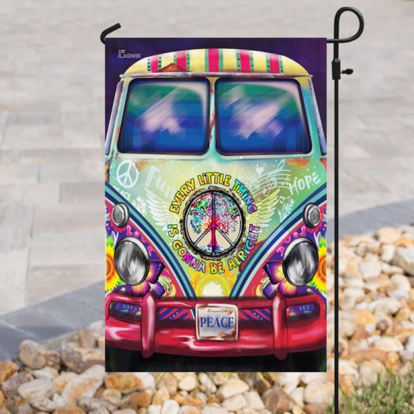 Hippie Bus. Every Little Thing Is Gonna Be Alright Flag THB2191F - Image 8