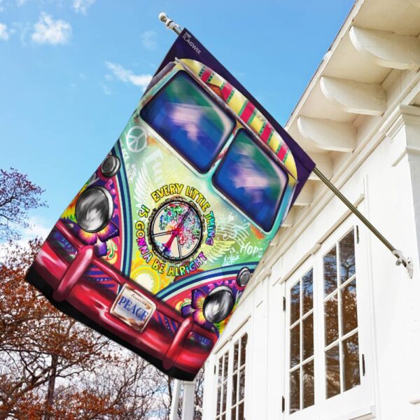 Hippie Bus. Every Little Thing Is Gonna Be Alright Flag THB2191F - Image 2