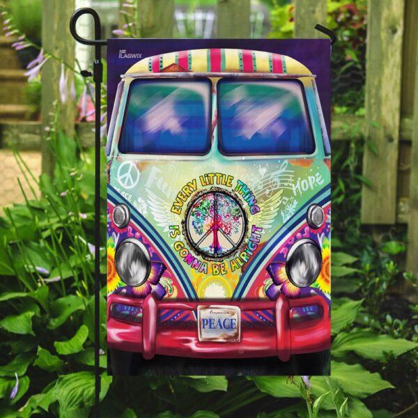 Hippie Bus. Every Little Thing Is Gonna Be Alright Flag THB2191F - Image 7