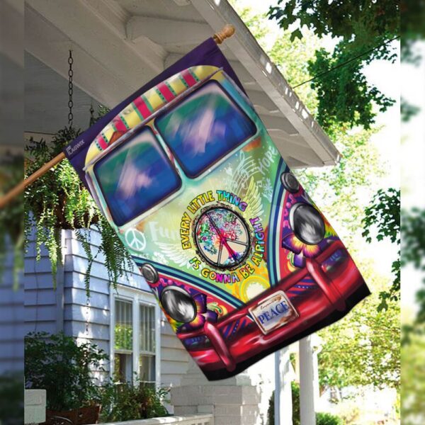 Hippie Bus. Every Little Thing Is Gonna Be Alright Flag THB2191F - Image 3