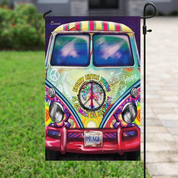 Hippie Bus. Every Little Thing Is Gonna Be Alright Flag THB2191F - Image 6