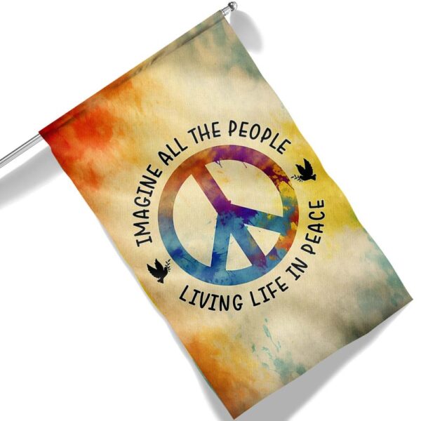Hippie Peace Flag: Imagine All People Living in Peace (TQN1372F) - Image 6