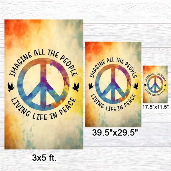 Hippie Peace Flag: Imagine All People Living in Peace (TQN1372F) - Image 7