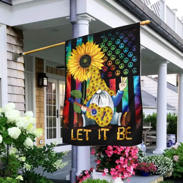 Hippie Gnome Let It Be Flag: Bohemian Garden Decor THH2450F