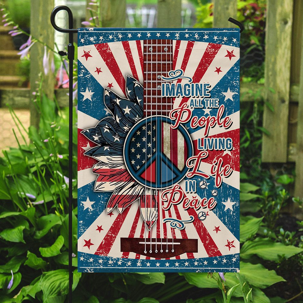 Hippie Peace Flag: Imagine All People Living in Peace (TRN246F) - Image 7