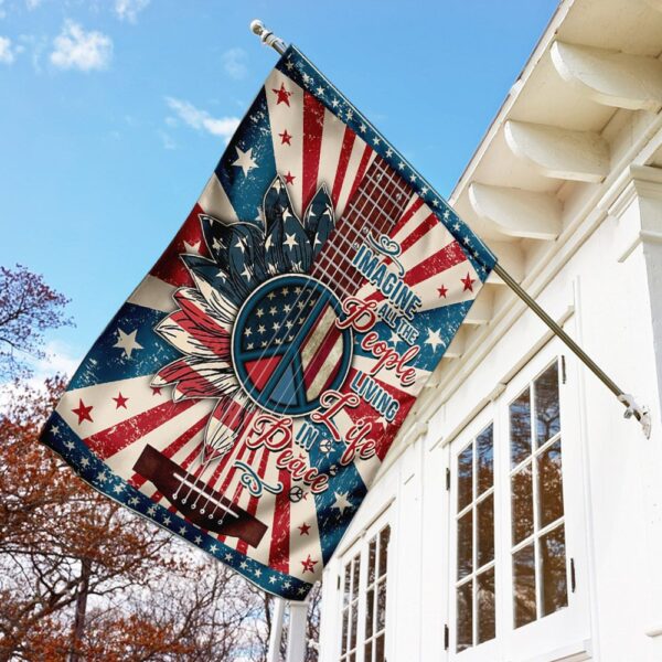Hippie Peace Flag: Imagine All People Living in Peace (TRN246F) - Image 2