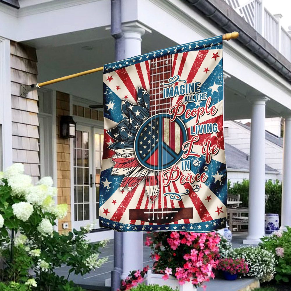 Hippie Peace Flag: Imagine All People Living in Peace (TRN246F)