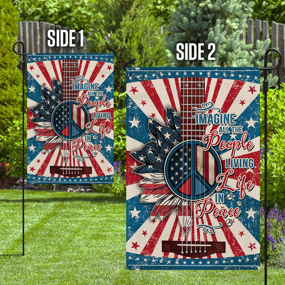 Hippie Peace Flag: Imagine All People Living in Peace (TRN246F) - Image 8