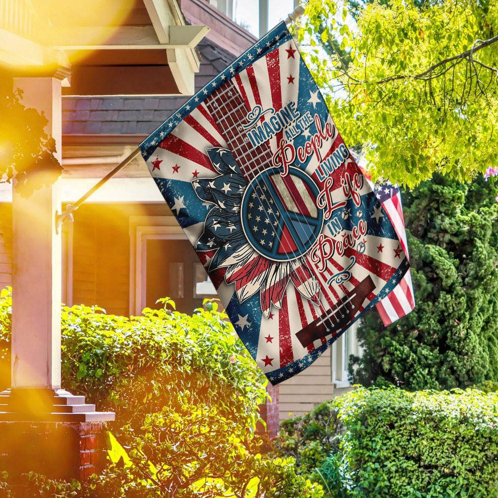 Hippie Peace Flag: Imagine All People Living in Peace (TRN246F) - Image 5