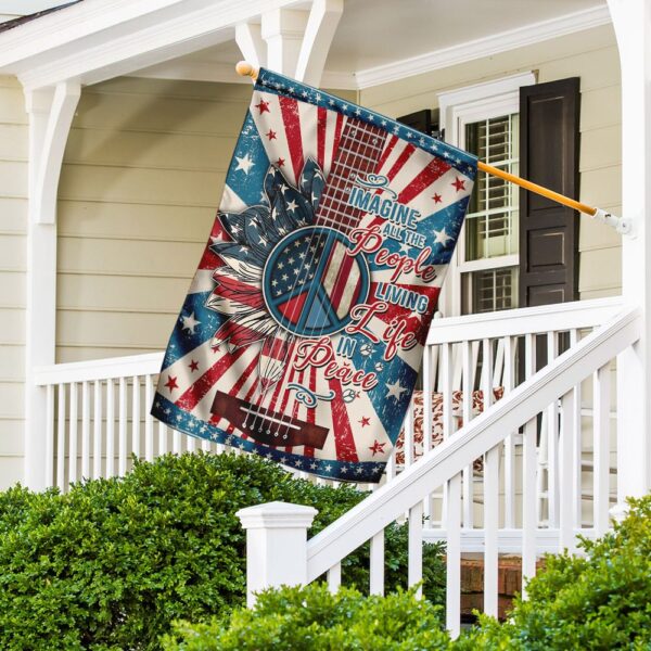 Hippie Peace Flag: Imagine All People Living in Peace (TRN246F) - Image 3