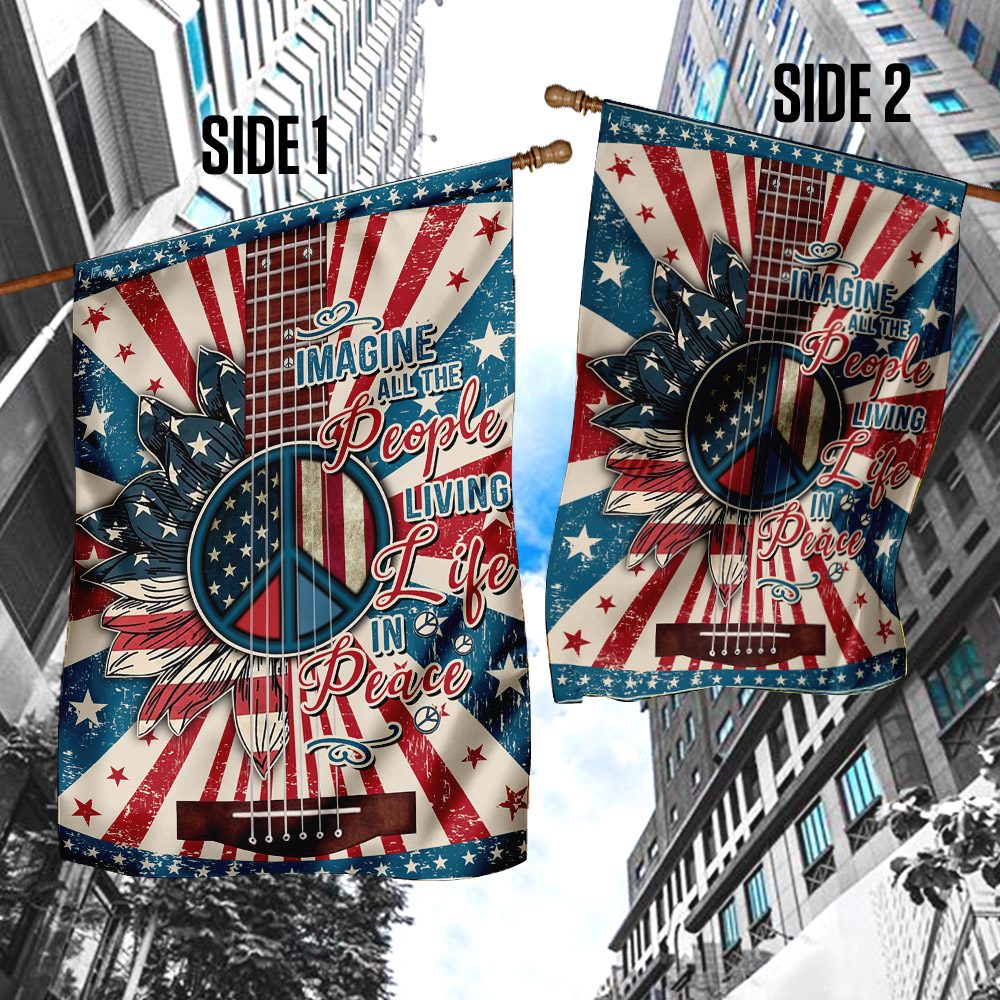 Hippie Peace Flag: Imagine All People Living in Peace (TRN246F) - Image 4