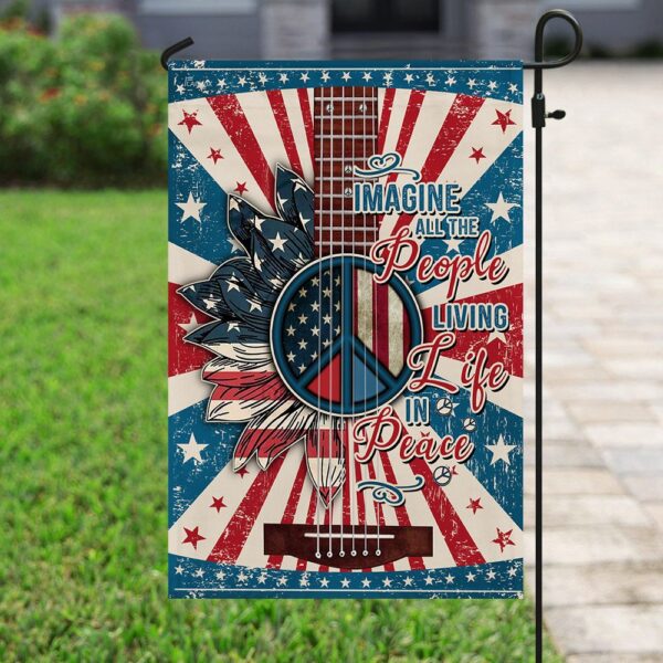 Hippie Peace Flag: Imagine All People Living in Peace (TRN246F) - Image 6
