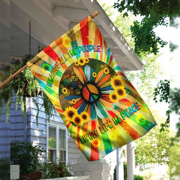 Hippie Peace Flag PSL209Fv3: Vibrant Psychedelic Tapestry - Image 8
