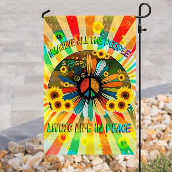 Hippie Peace Flag PSL209Fv3: Vibrant Psychedelic Tapestry - Image 3