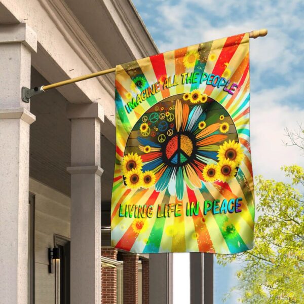 Hippie Peace Flag PSL209Fv3: Vibrant Psychedelic Tapestry - Image 6