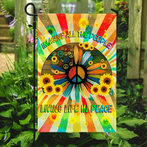 Hippie Peace Flag PSL209Fv3: Vibrant Psychedelic Tapestry - Image 2