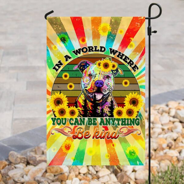 Hippie Peace Pit Bull Flag: Psychedelic Dog Lover Banner - Image 3