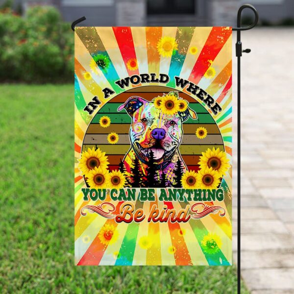 Hippie Peace Pit Bull Flag: Psychedelic Dog Lover Banner