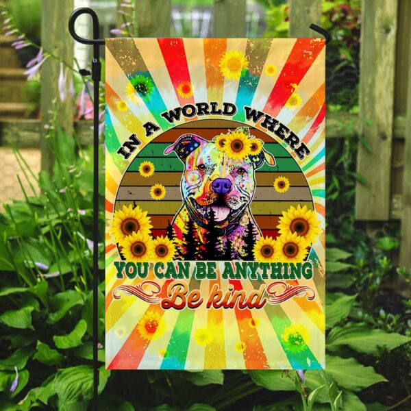 Hippie Peace Pit Bull Flag: Psychedelic Dog Lover Banner - Image 2