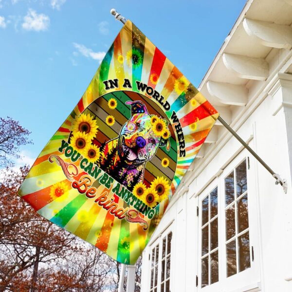 Hippie Peace Pit Bull Flag: Psychedelic Dog Lover Banner - Image 7
