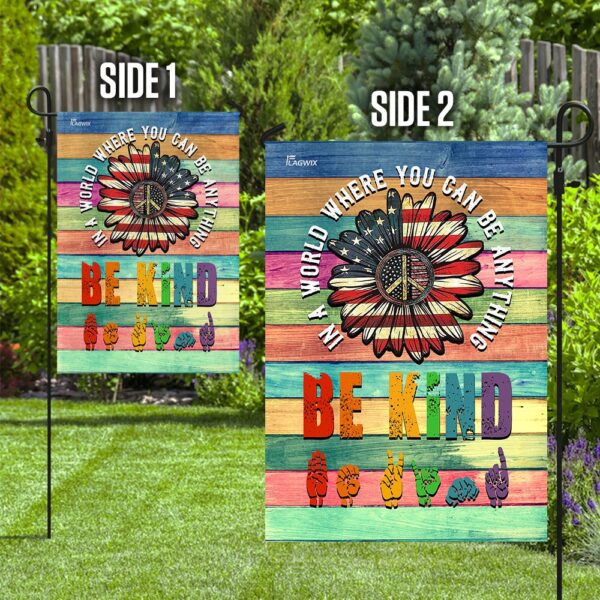 Be Kind ASL Hippie Flag: Sign Language Peace Symbol - Image 10