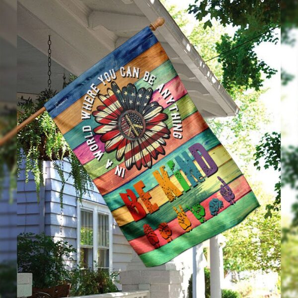 Be Kind ASL Hippie Flag: Sign Language Peace Symbol - Image 3