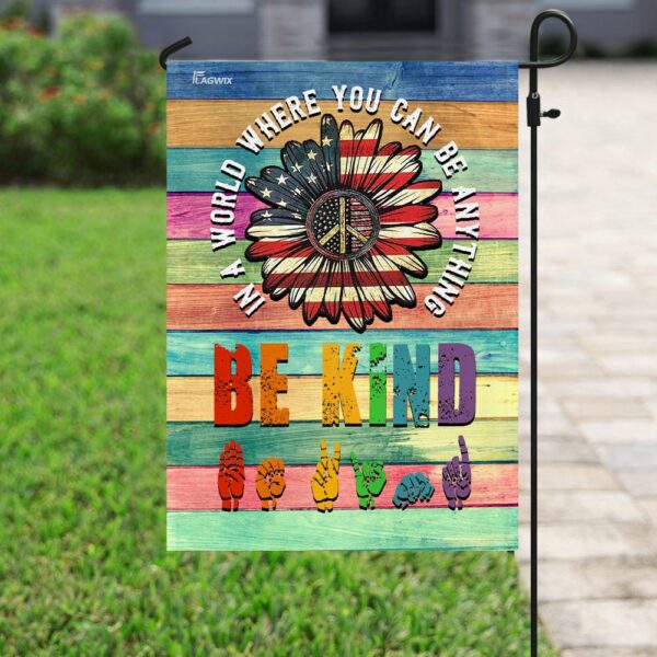 Be Kind ASL Hippie Flag: Sign Language Peace Symbol - Image 6