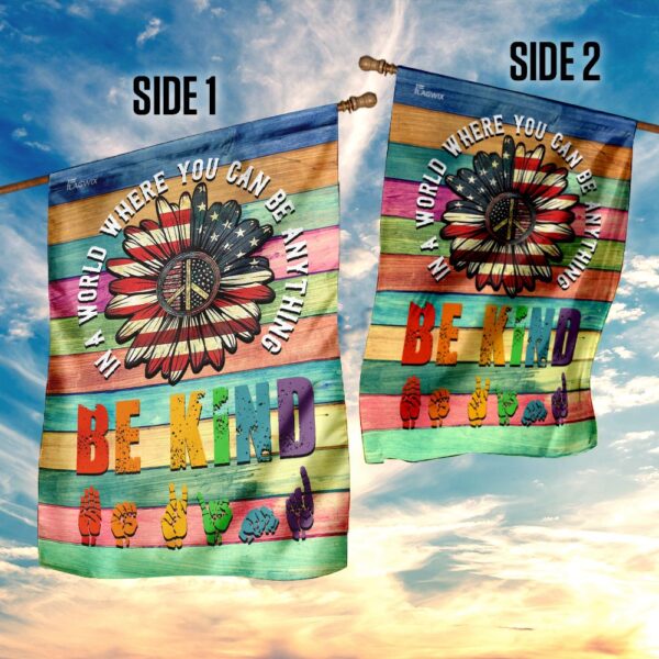 Be Kind ASL Hippie Flag: Sign Language Peace Symbol - Image 5