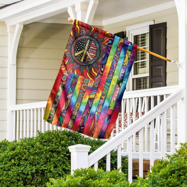 Hippie Sunflower. Peace Sign Flag THH2387F - Image 5