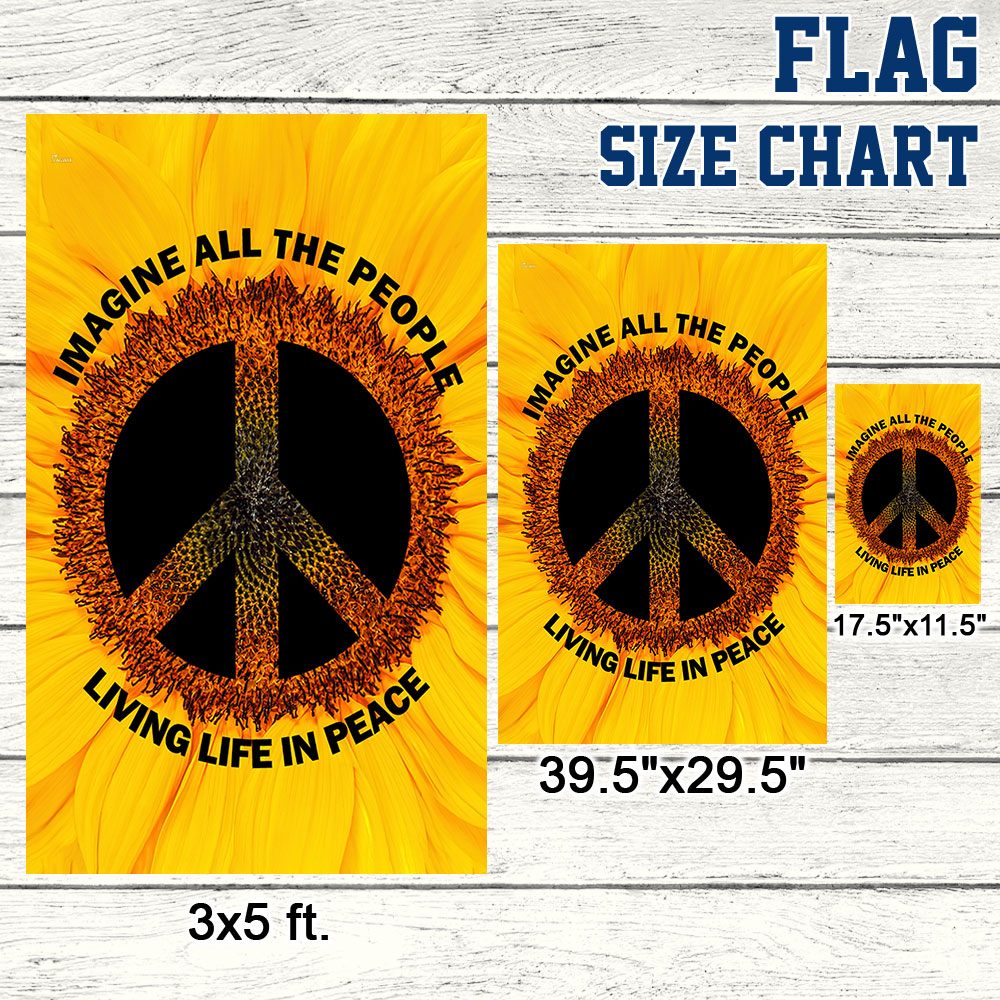 Hippie Sunflower Peace Flag: Imagine All People Living in Peace - Image 6