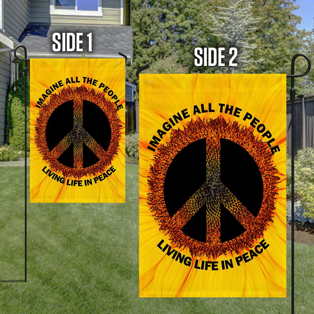 Hippie Sunflower Peace Flag: Imagine All People Living in Peace - Image 5