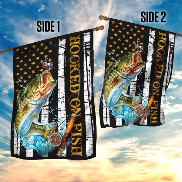 Hooked On Fish Flag: QNN16F - Nautical Outdoor Decor - Image 5