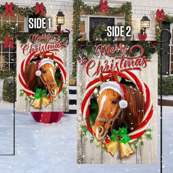 Horse Christmas Garden Flag - Festive Holiday Decor TQN764F - Image 4