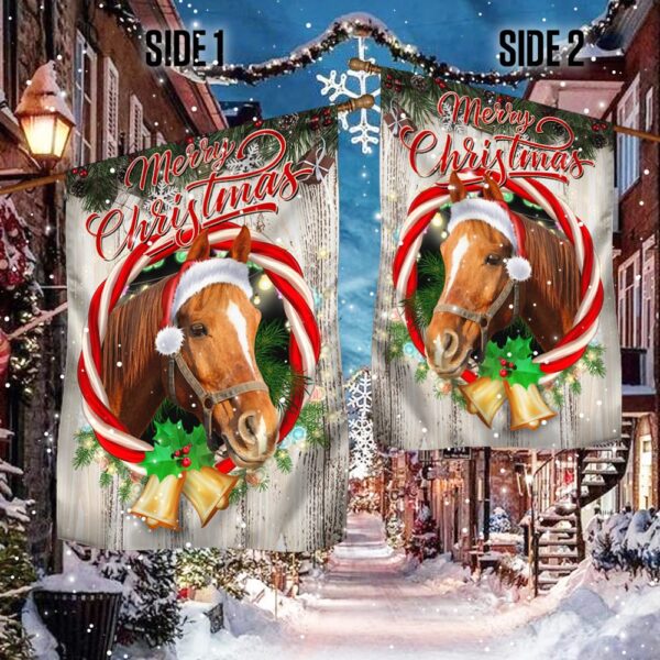 Horse Christmas Garden Flag - Festive Holiday Decor TQN764F - Image 2