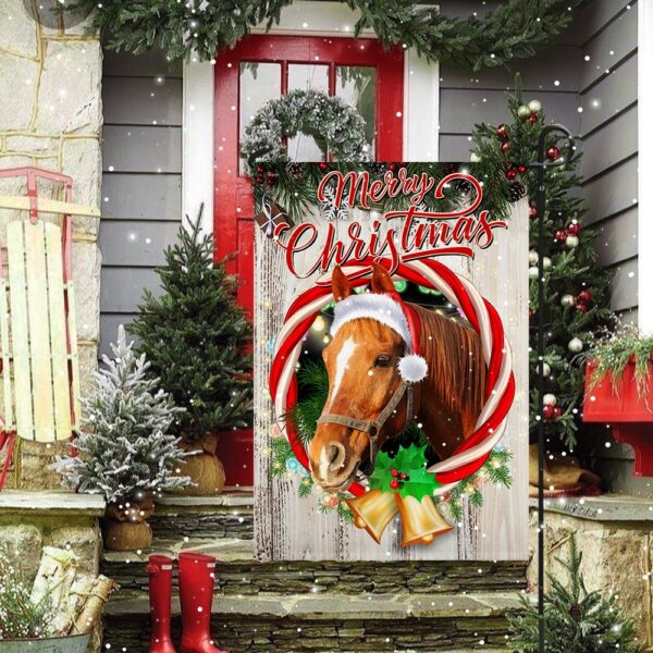 Horse Christmas Garden Flag - Festive Holiday Decor TQN764F - Image 3