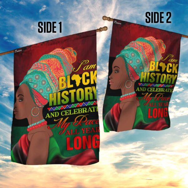 I Am Black History: Black Woman Flag - Image 5
