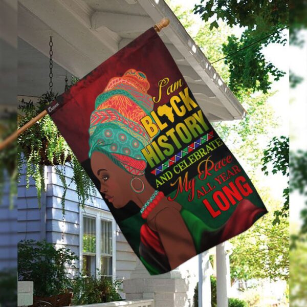 I Am Black History: Black Woman Flag - Image 3