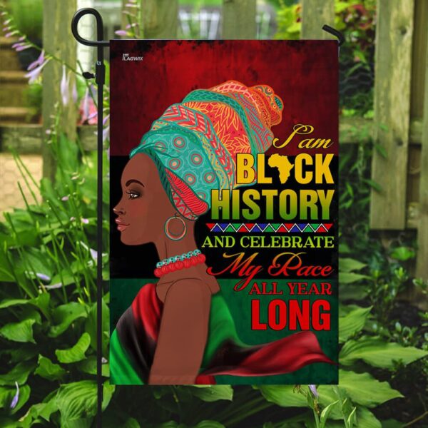 I Am Black History: Black Woman Flag - Image 7