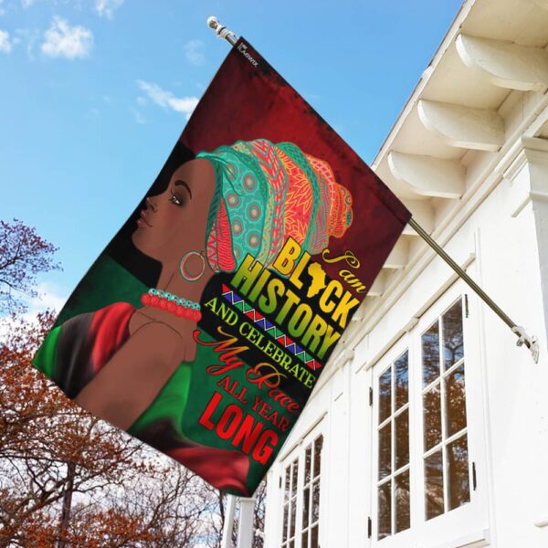 I Am Black History: Black Woman Flag - Image 2