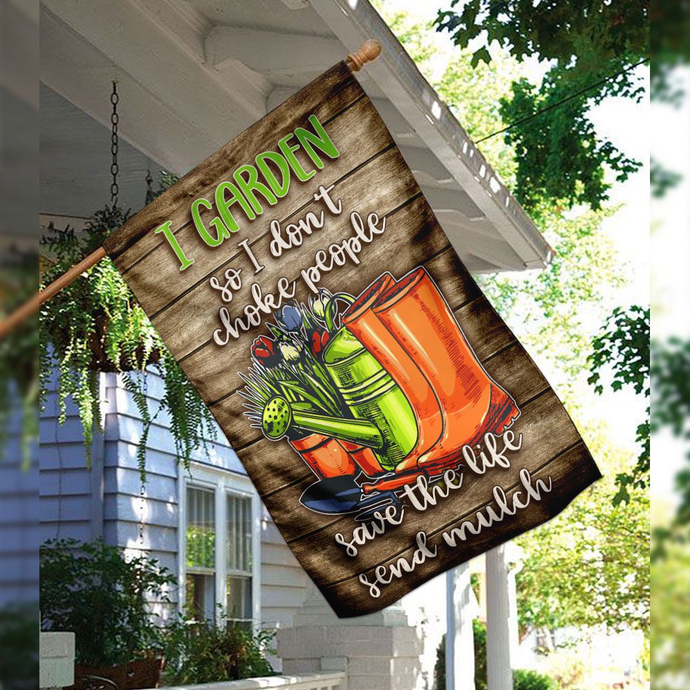 I Garden, I Don't Choke: Funny Gardening Flag - Image 3