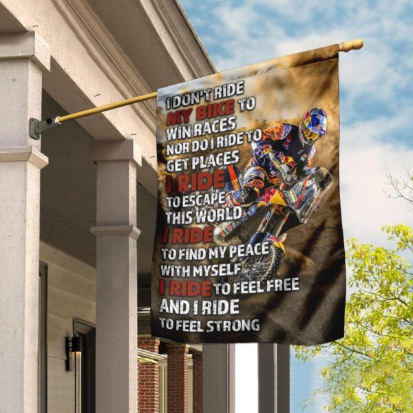I Ride To Feel Strong: Motocross Flag PS63Fl