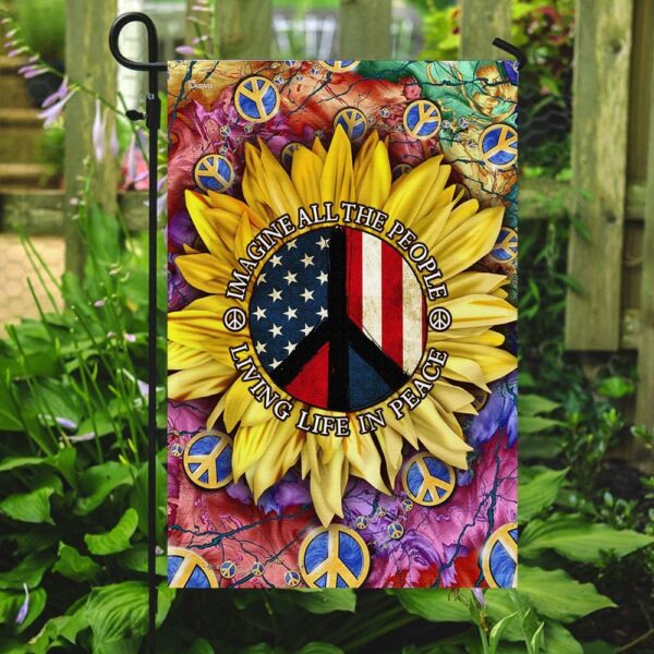 American Sunflower Peace Flag: Imagine All The People - Image 7