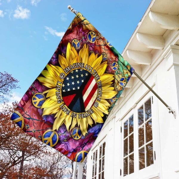 American Sunflower Peace Flag: Imagine All The People - Image 3