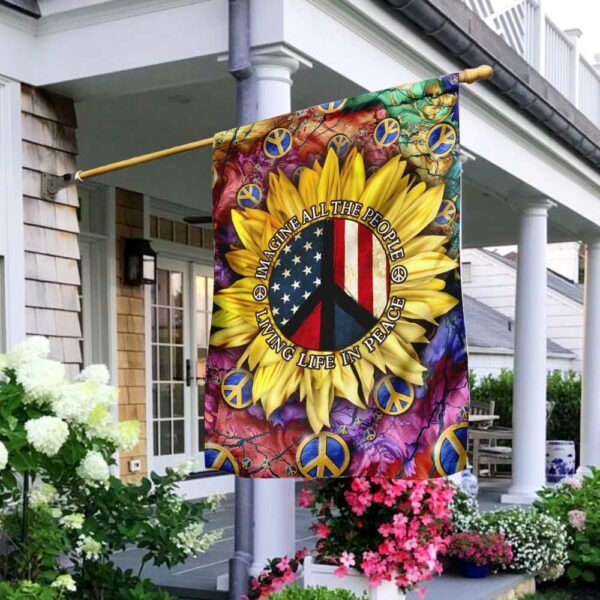 American Sunflower Peace Flag: Imagine All The People