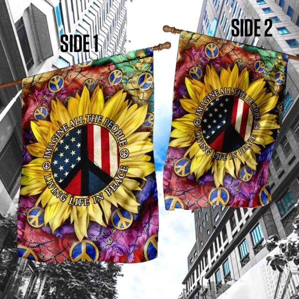 American Sunflower Peace Flag: Imagine All The People - Image 4
