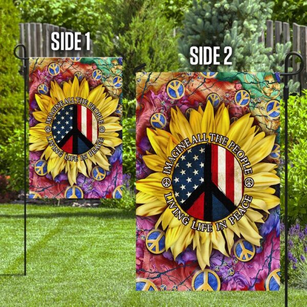 American Sunflower Peace Flag: Imagine All The People - Image 8
