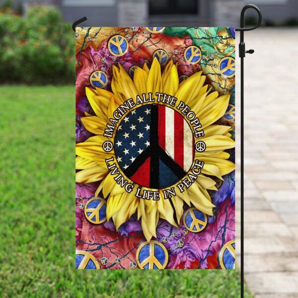 American Sunflower Peace Flag: Imagine All The People - Image 6