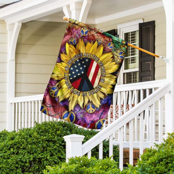 American Sunflower Peace Flag: Imagine All The People - Image 5